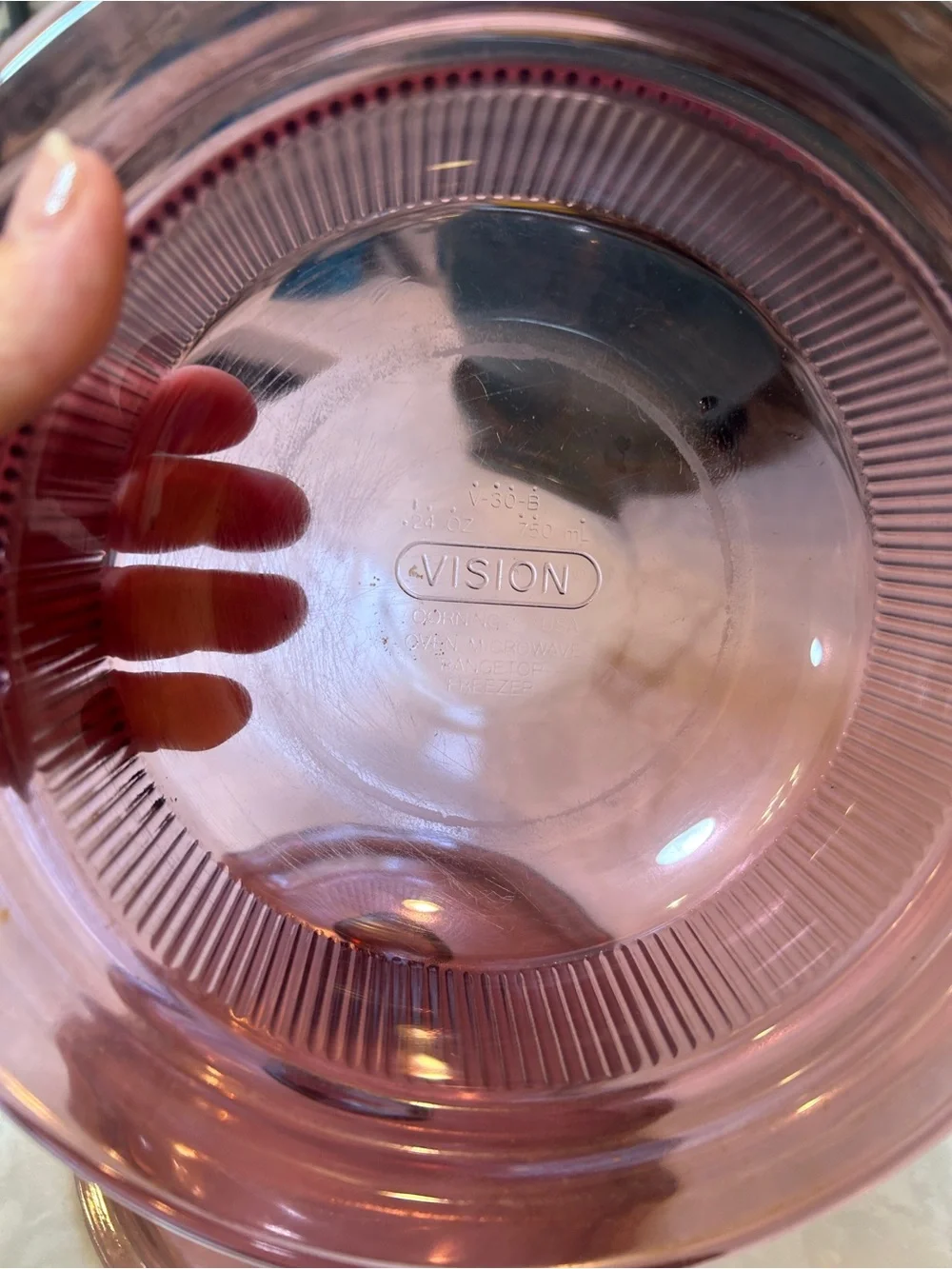 VINTAGE PYREX (Corningware) VISIONS CRANBERRY ROUND BAKING/SERVING DISH WITH LID